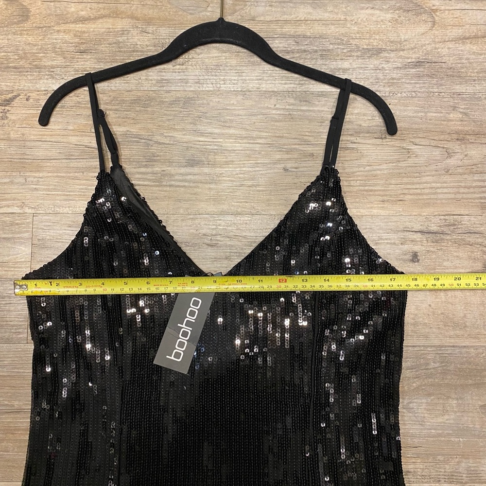 BooHoo Plus Fringed Black Dress - Picture 5 of 9